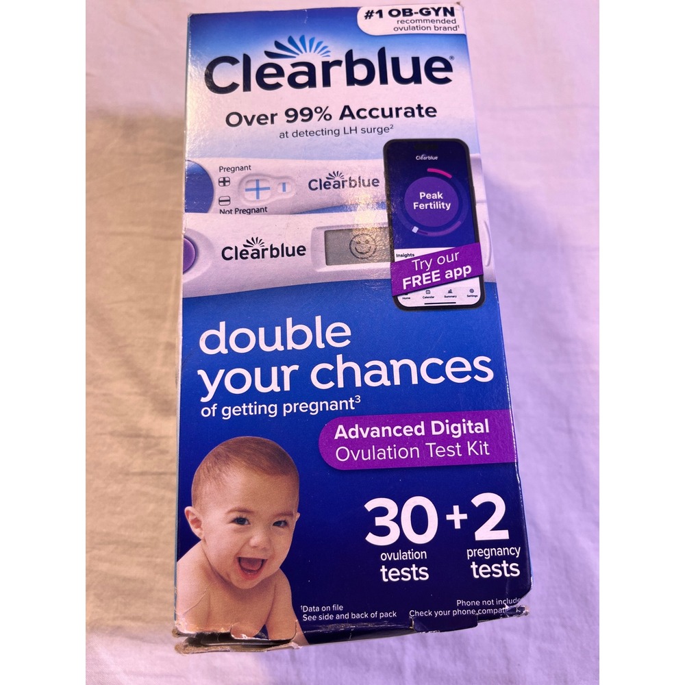 Clearblue Advanced Digital Ovulation Test Kit Women OS Blue NEW 30+2 Tests